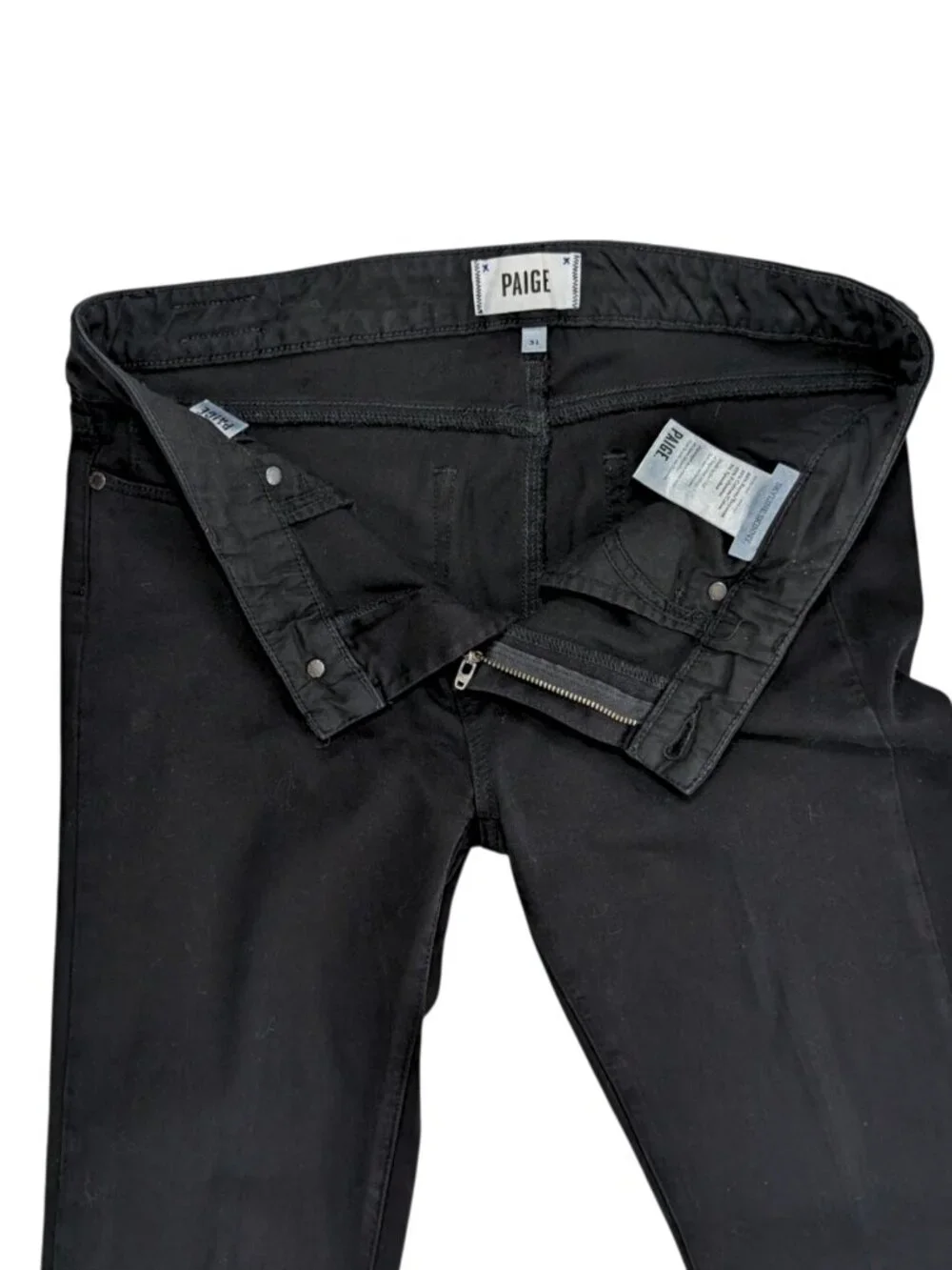 Paige 31 Black Skyline Skinny Mid Rise Ankle Stretch 5-Pocket Denim Jeans